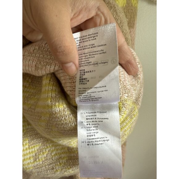 Marc Cain Houndstooth Wool Blend Knit Multicolor Sweater Preppy Academia N4 US 8 - Picture 8 of 10